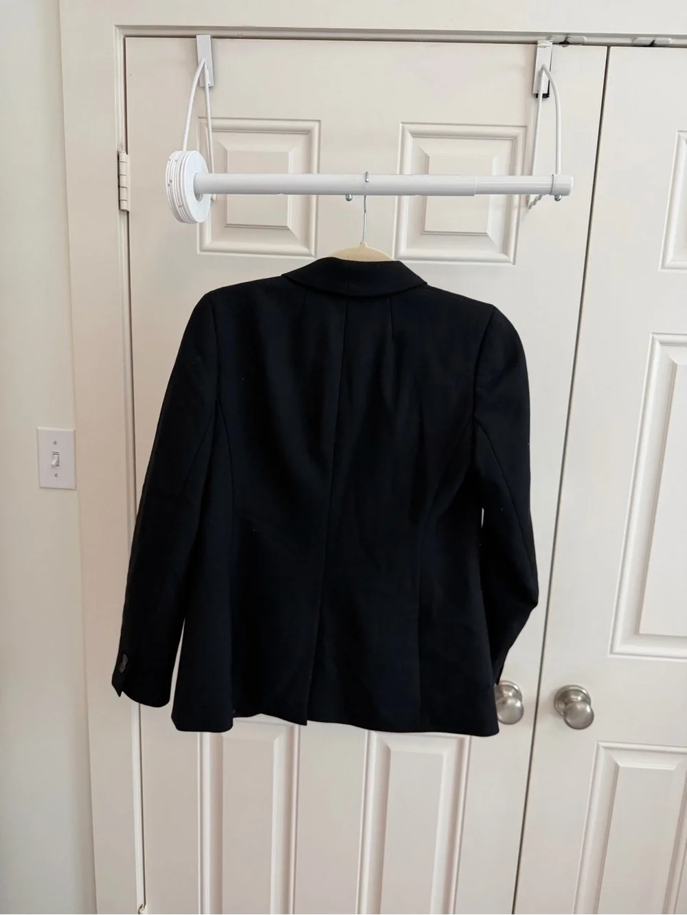 J.Crew Black Single-Button Blazer with Polka Dot Lining – Size 2